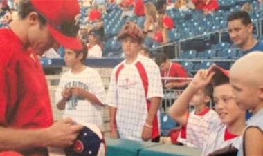  As a boy with cancer, he met his MLB hero. Now they play for the same team