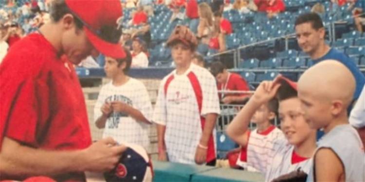  As a boy with cancer, he met his MLB hero. Now they play for the same team